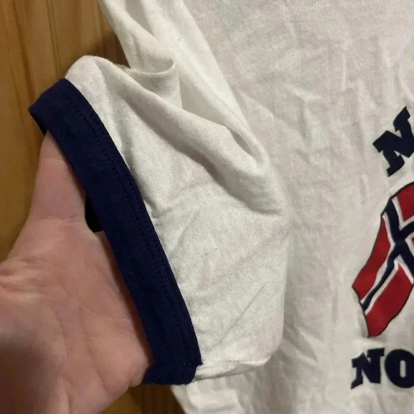 Vintage 90's Single-stitched Leif Thesen A/S T-shirt Sz XL NORGE Norway Flag Tee - Picture 5 of 6